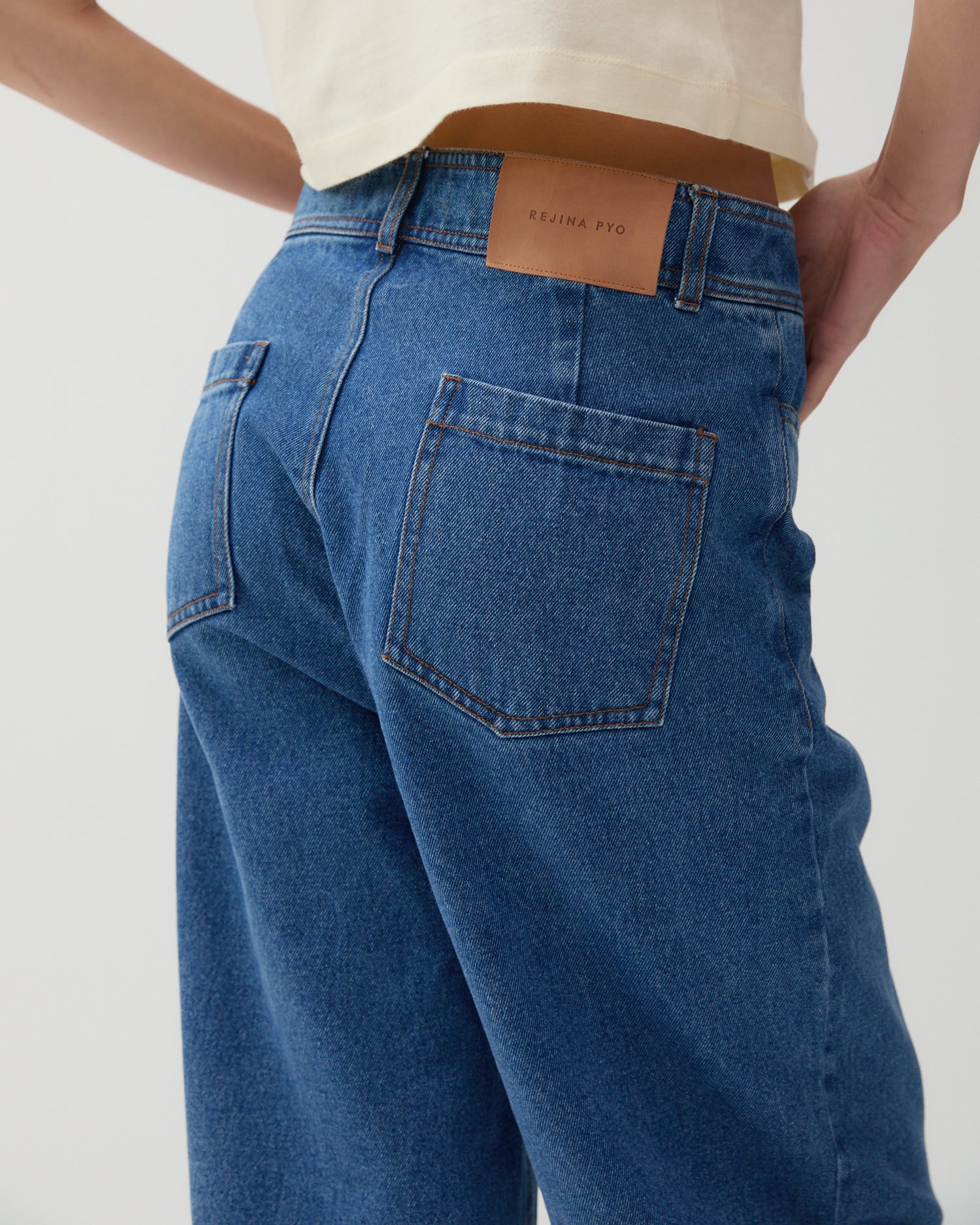 Maude Trousers Organic Cotton Denim Blue - Image 3