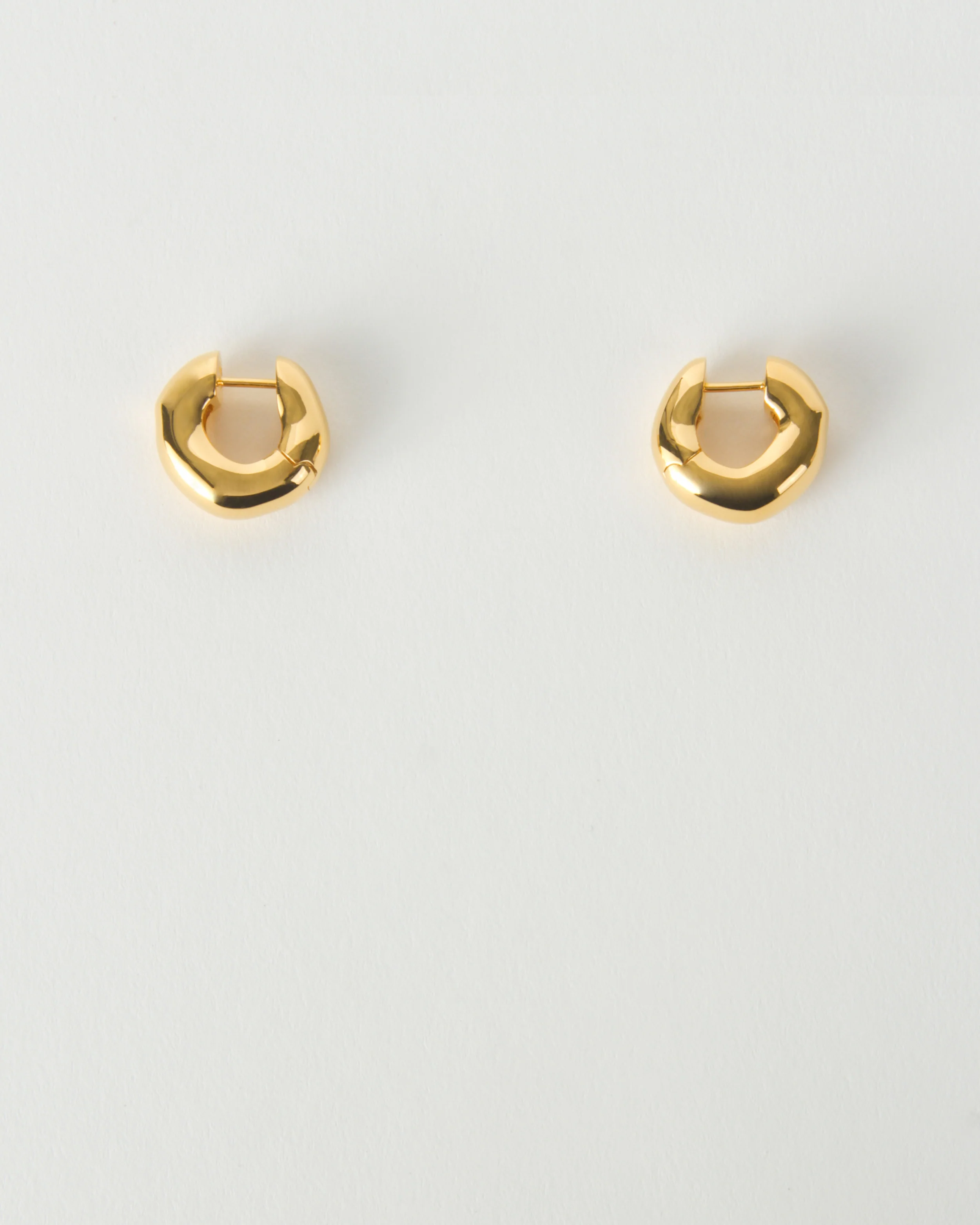 Molten Hinged Hoops Gold Plated