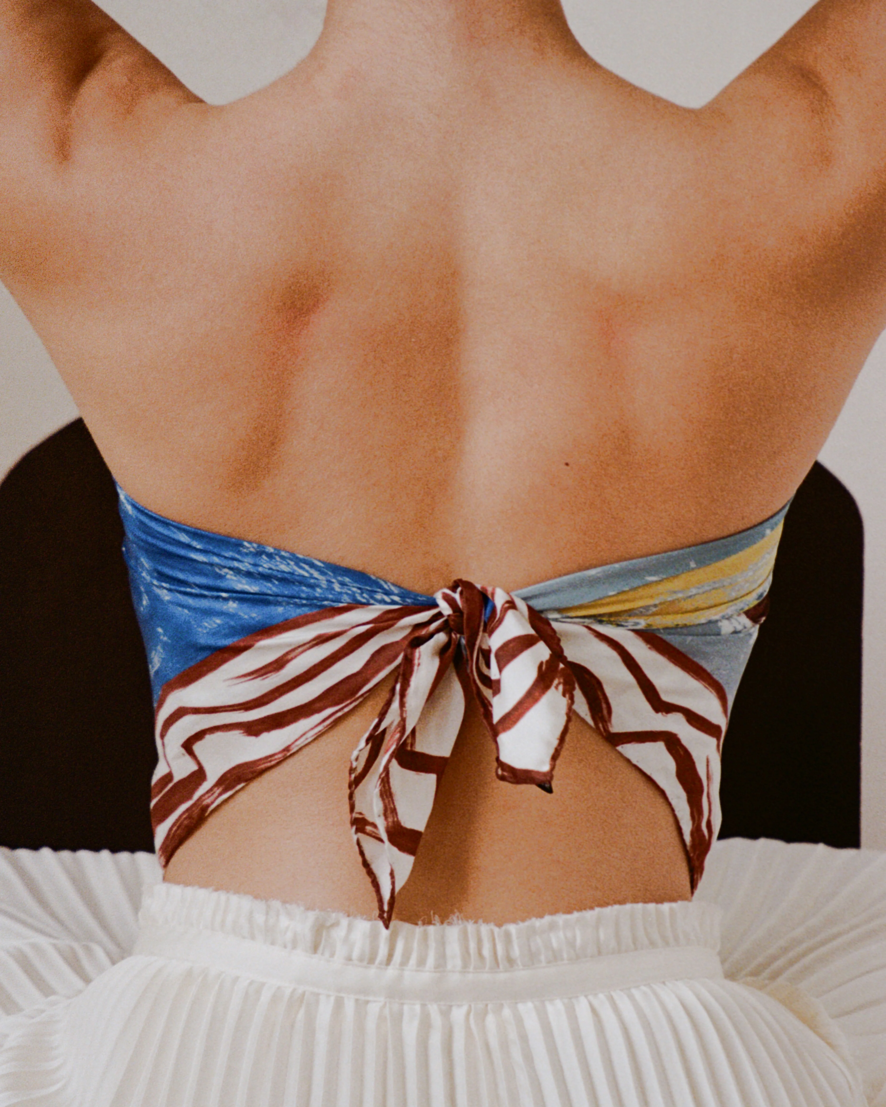 Munch x Rejina Pyo Silk Scarf Print Blue - Image 7