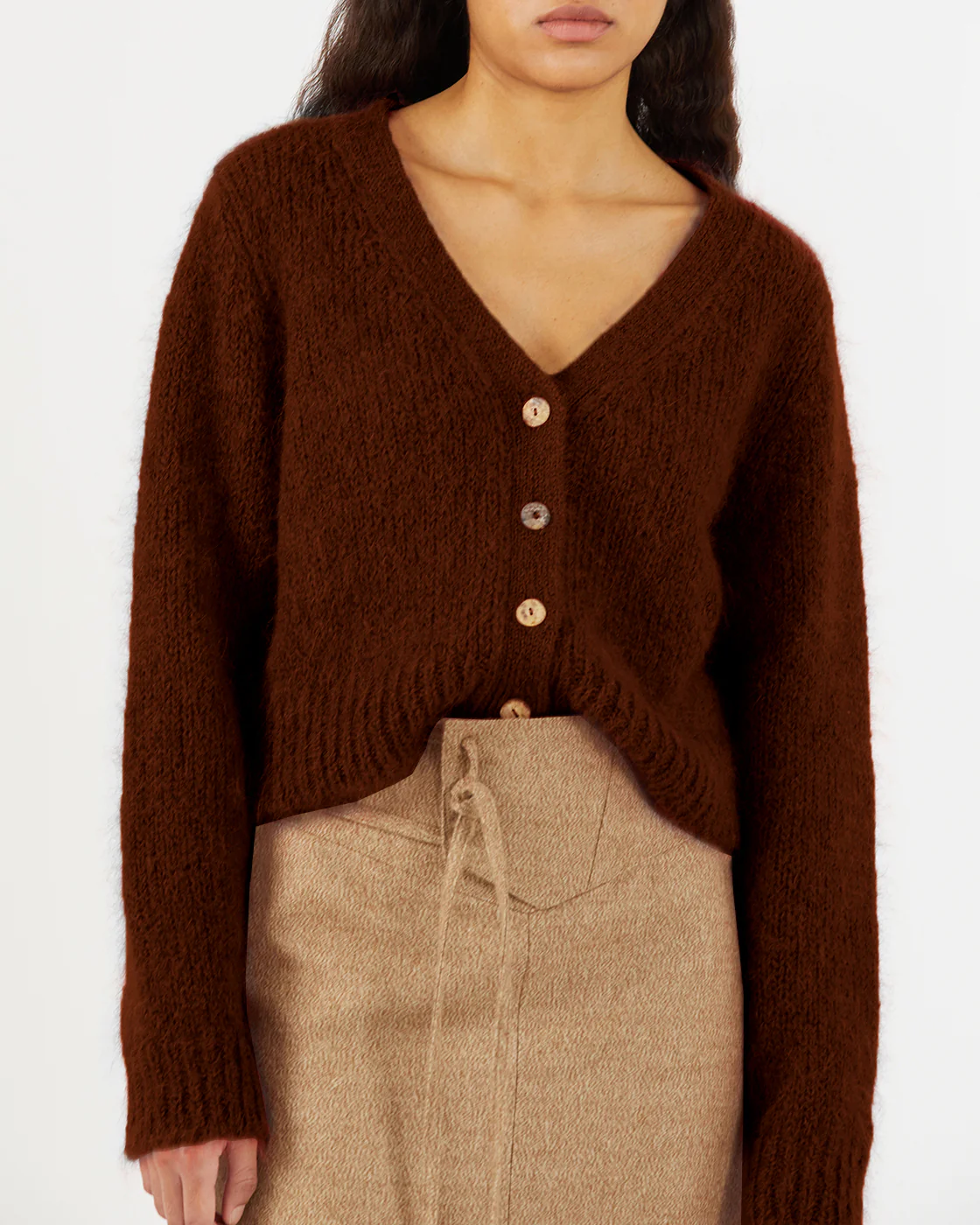 Nala Cardigan Alpaca Blend Brown - Image 4