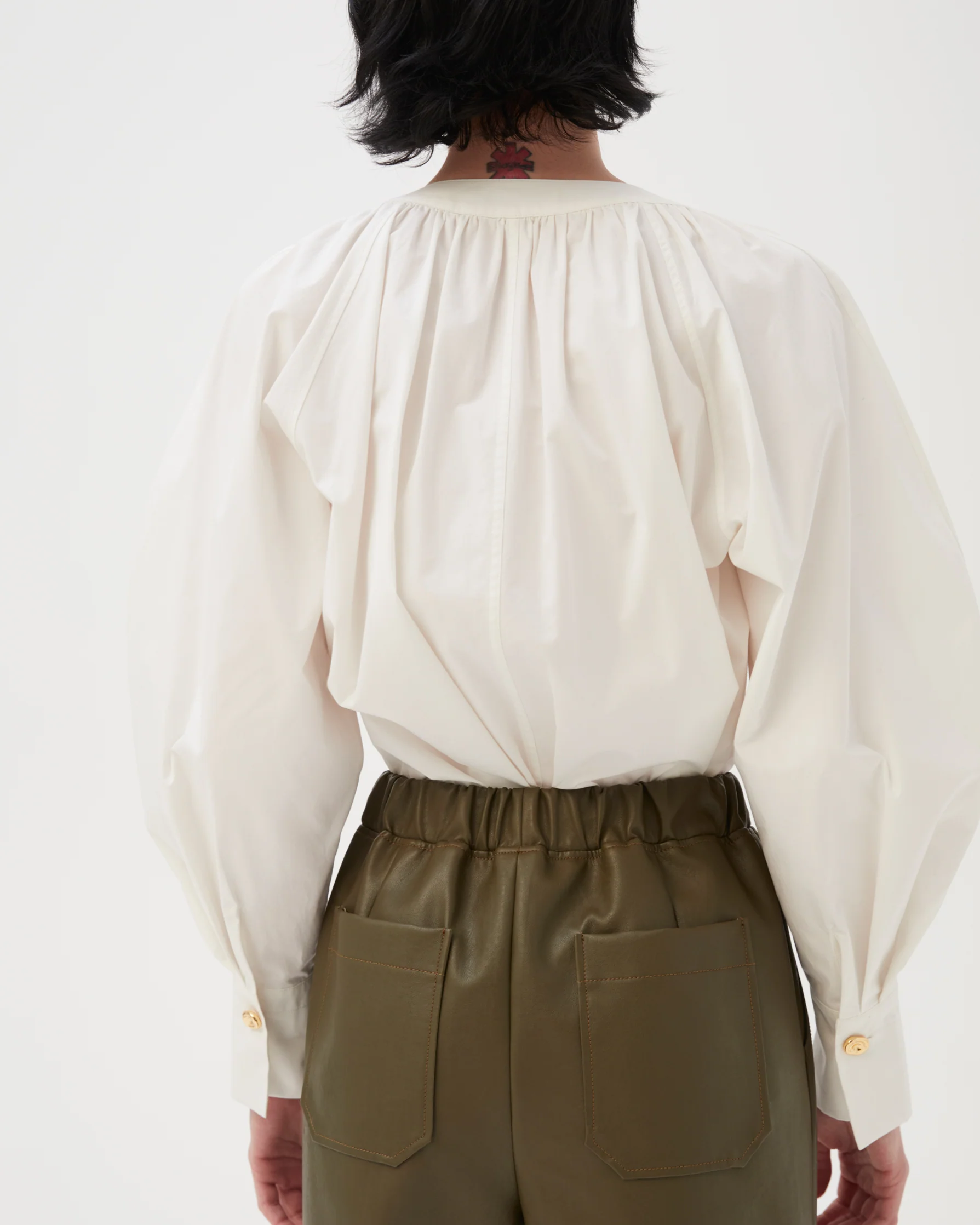 Noemi Trousers Faux Leather Green - Image 3