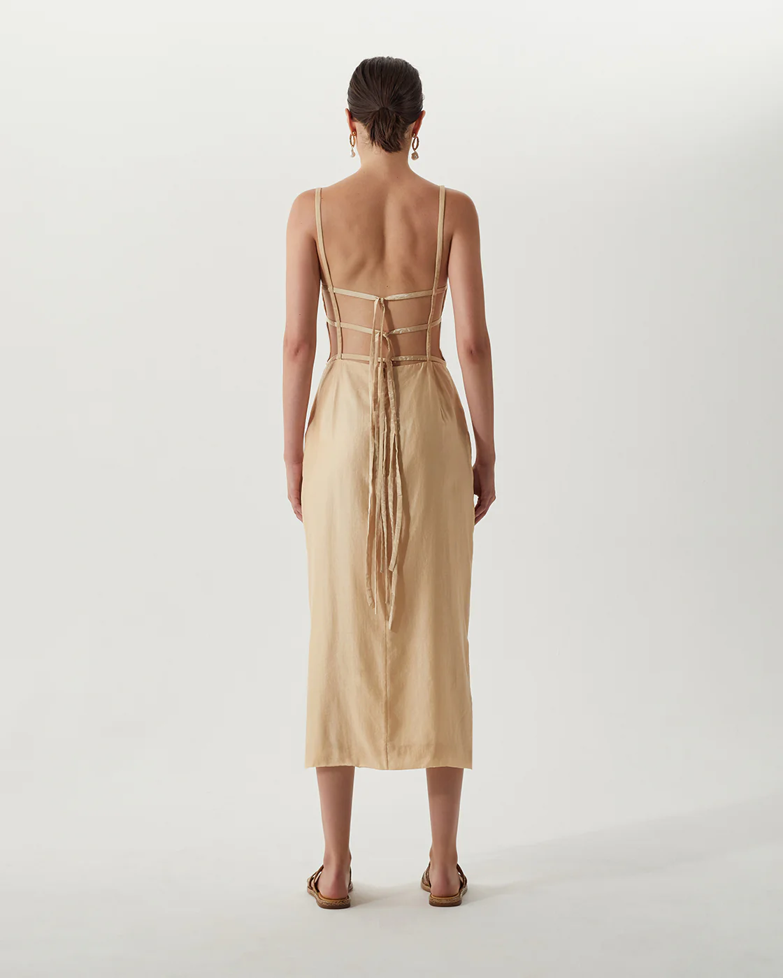 Nym Dress Tencel Blend Tan - Image 4