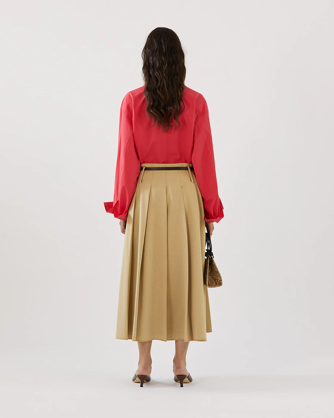 Odette Skirt Tencel Blend Suiting Beige - Image 3