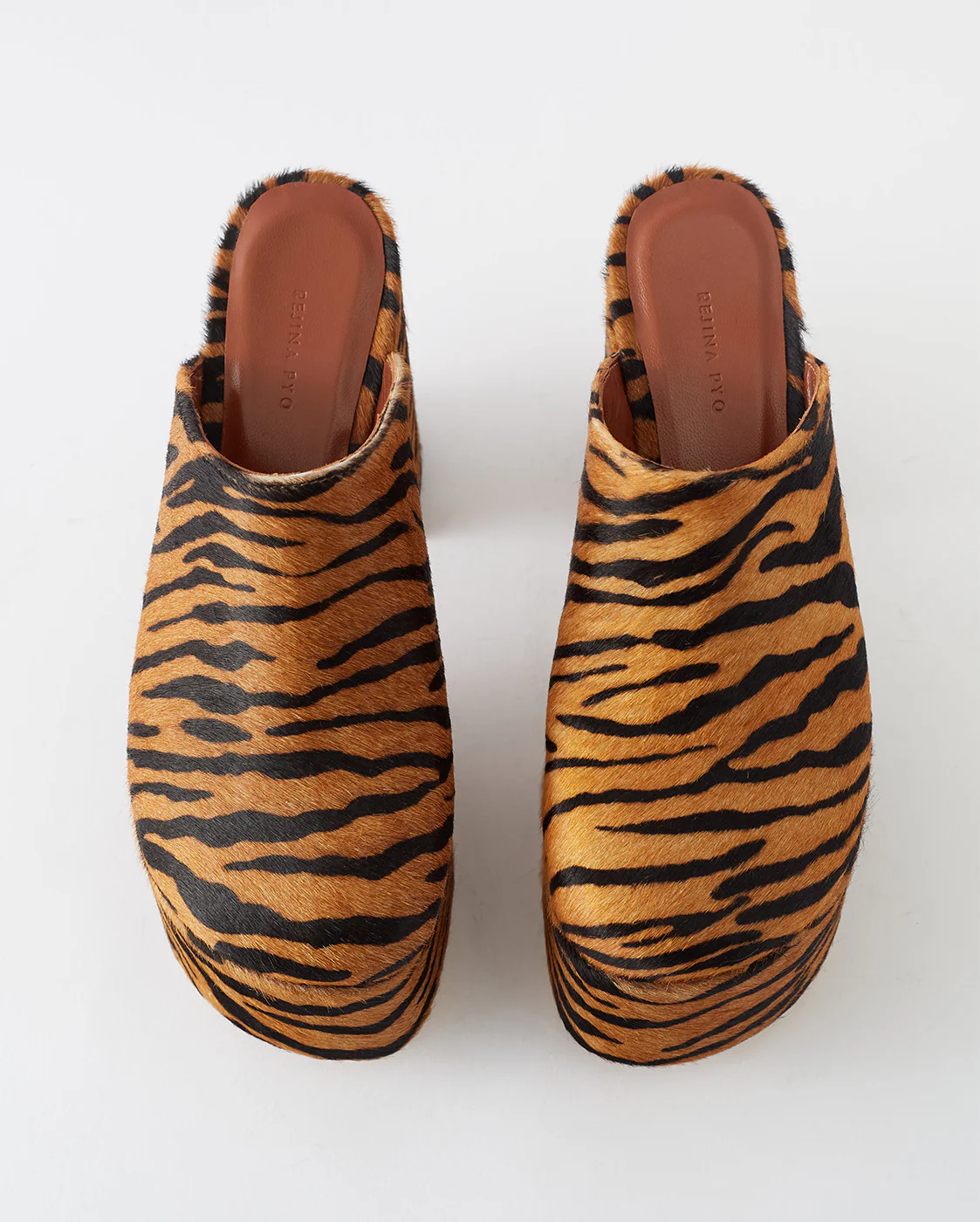 Polly Platform Calfhair Print Brown - Image 3