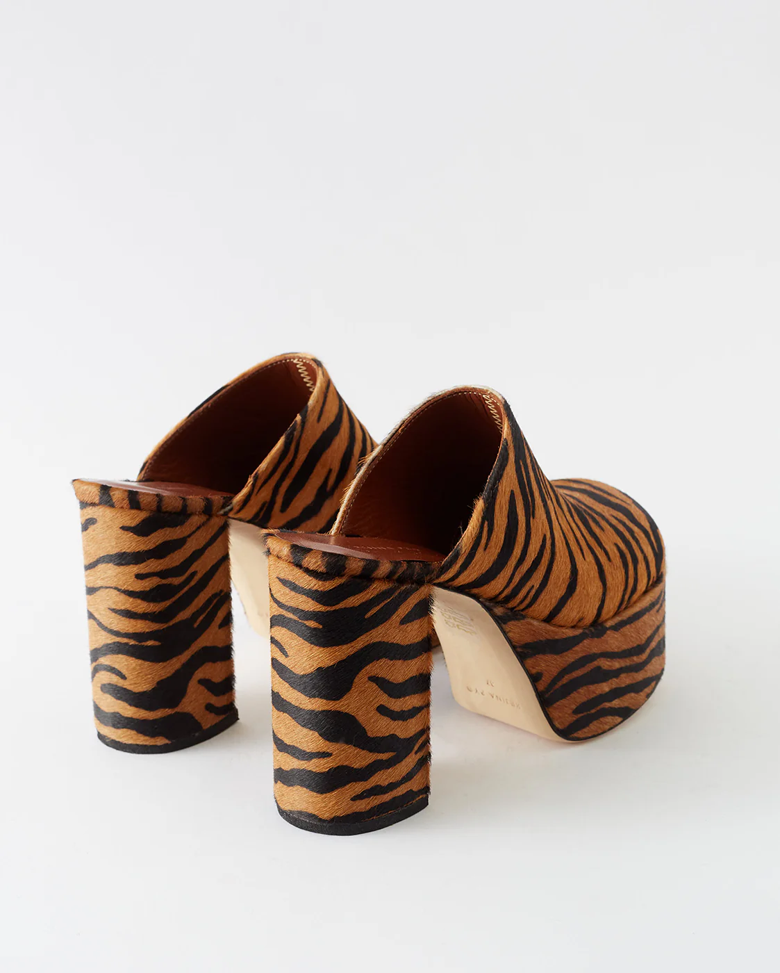 Polly Platform Calfhair Print Brown - Image 4