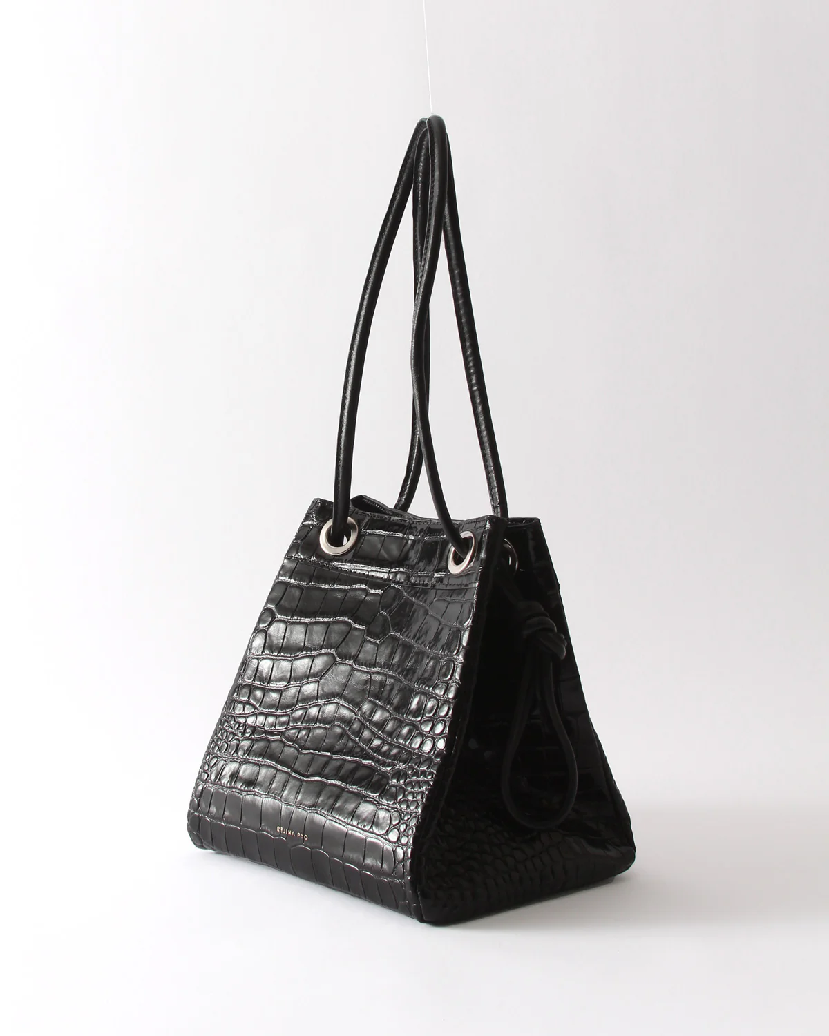 Rita Bucket Leather Embossed Black - Image 5