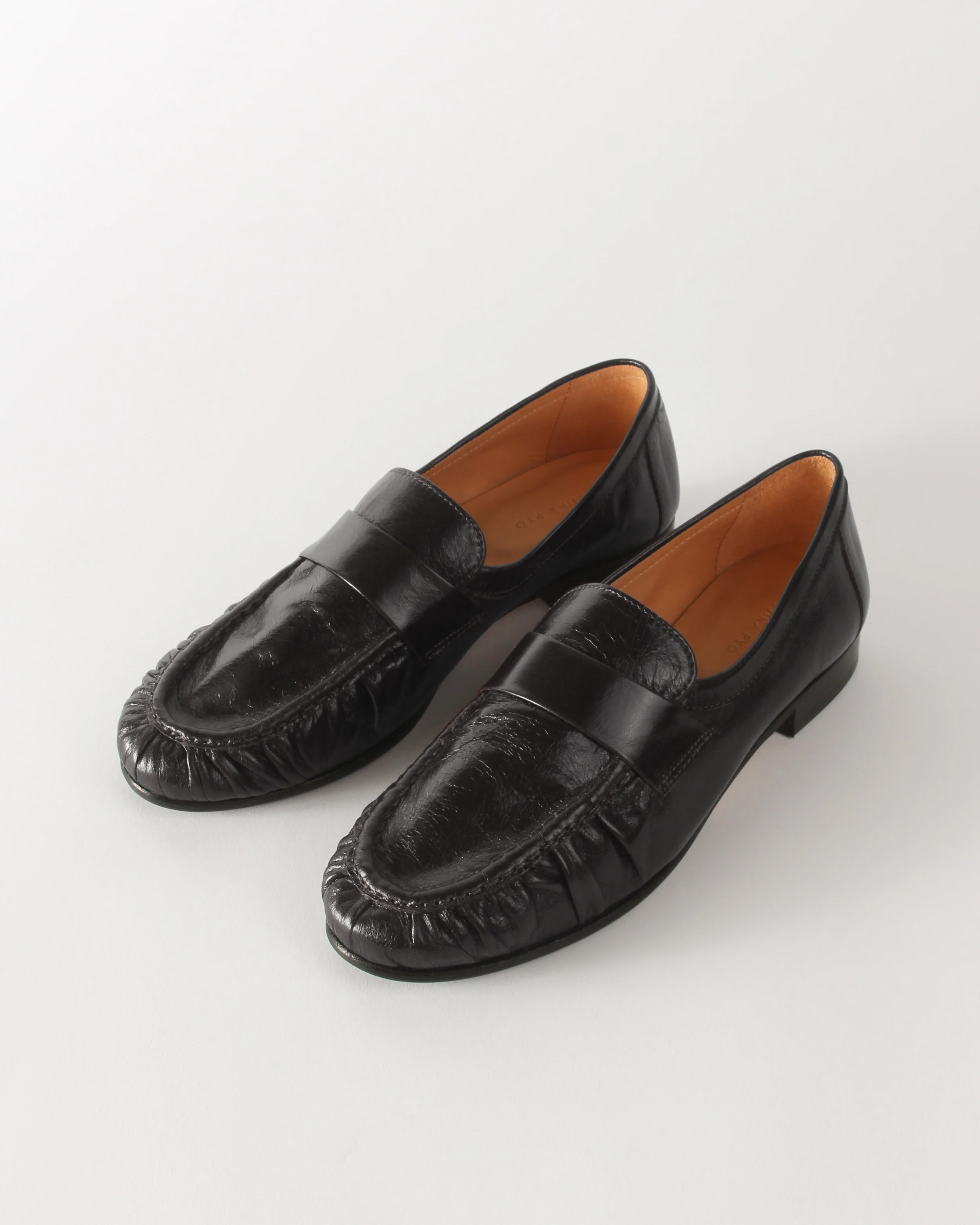 Ruched Loafer Leather Black - Image 3
