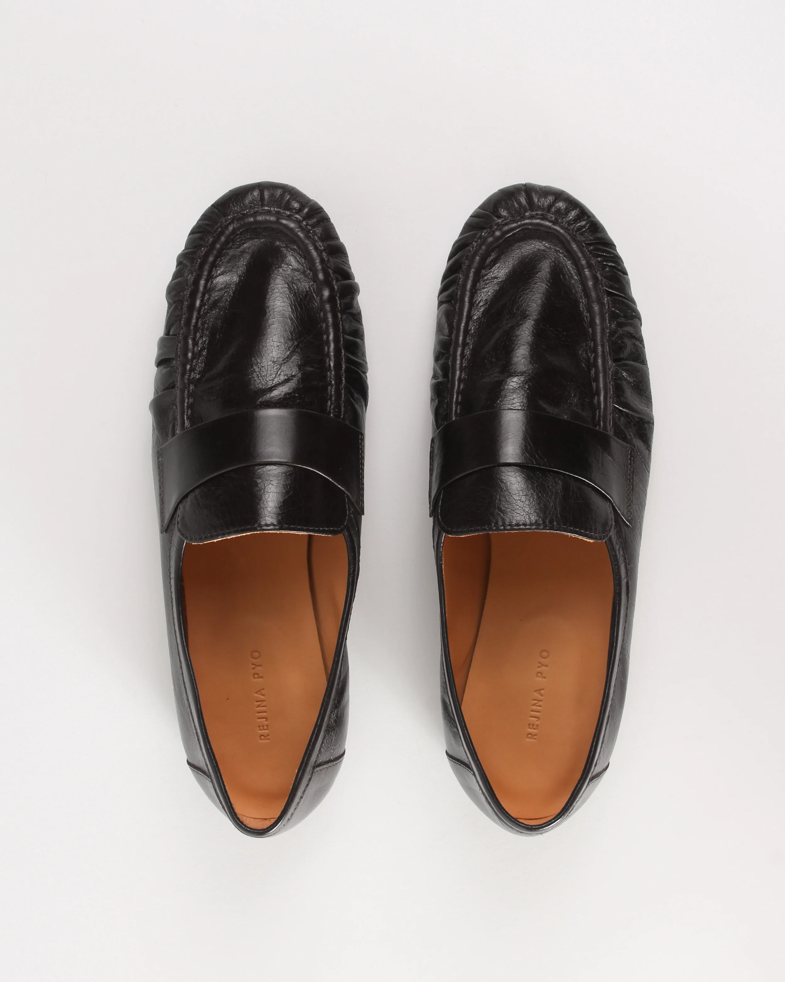 Ruched Loafer Leather Black - Image 5