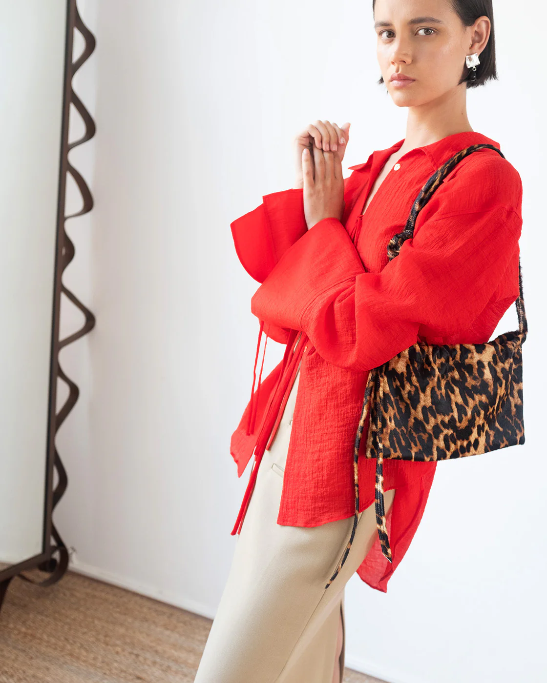 Saskia Shirt Tencel Blend Red - Image 3