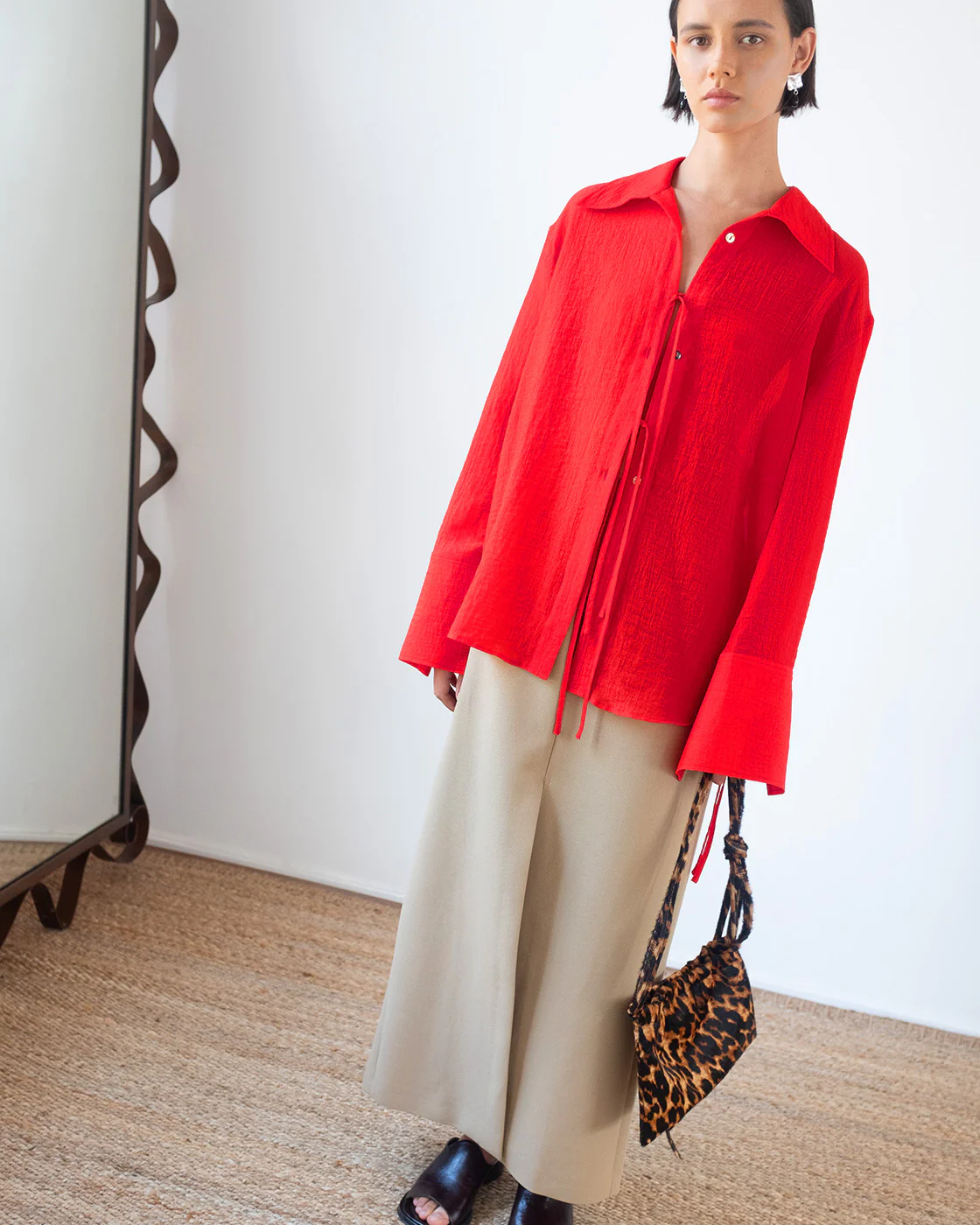 Saskia Shirt Tencel Blend Red - Image 5