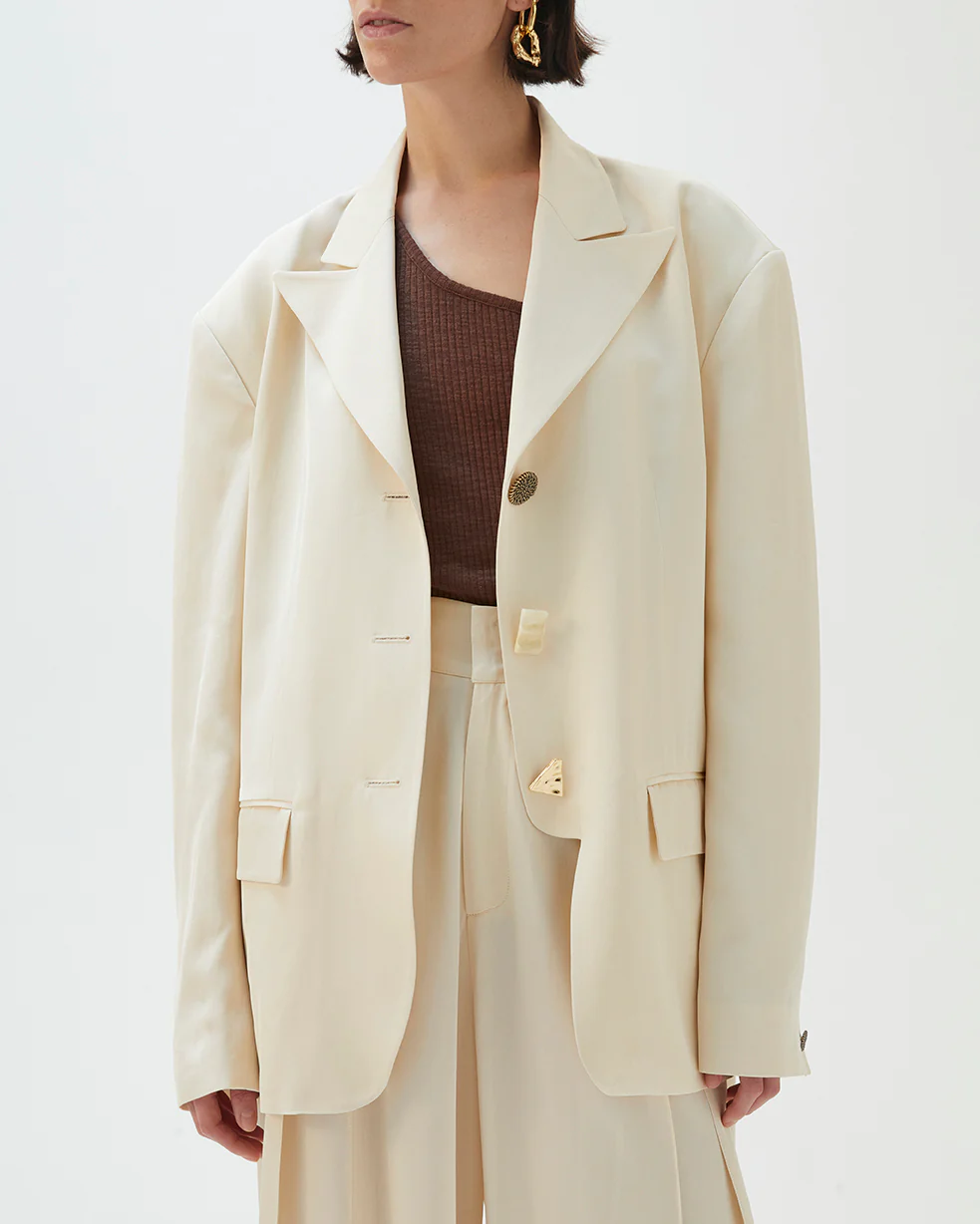 Sloane Jacket Viscose Twill Off-White - Image 4