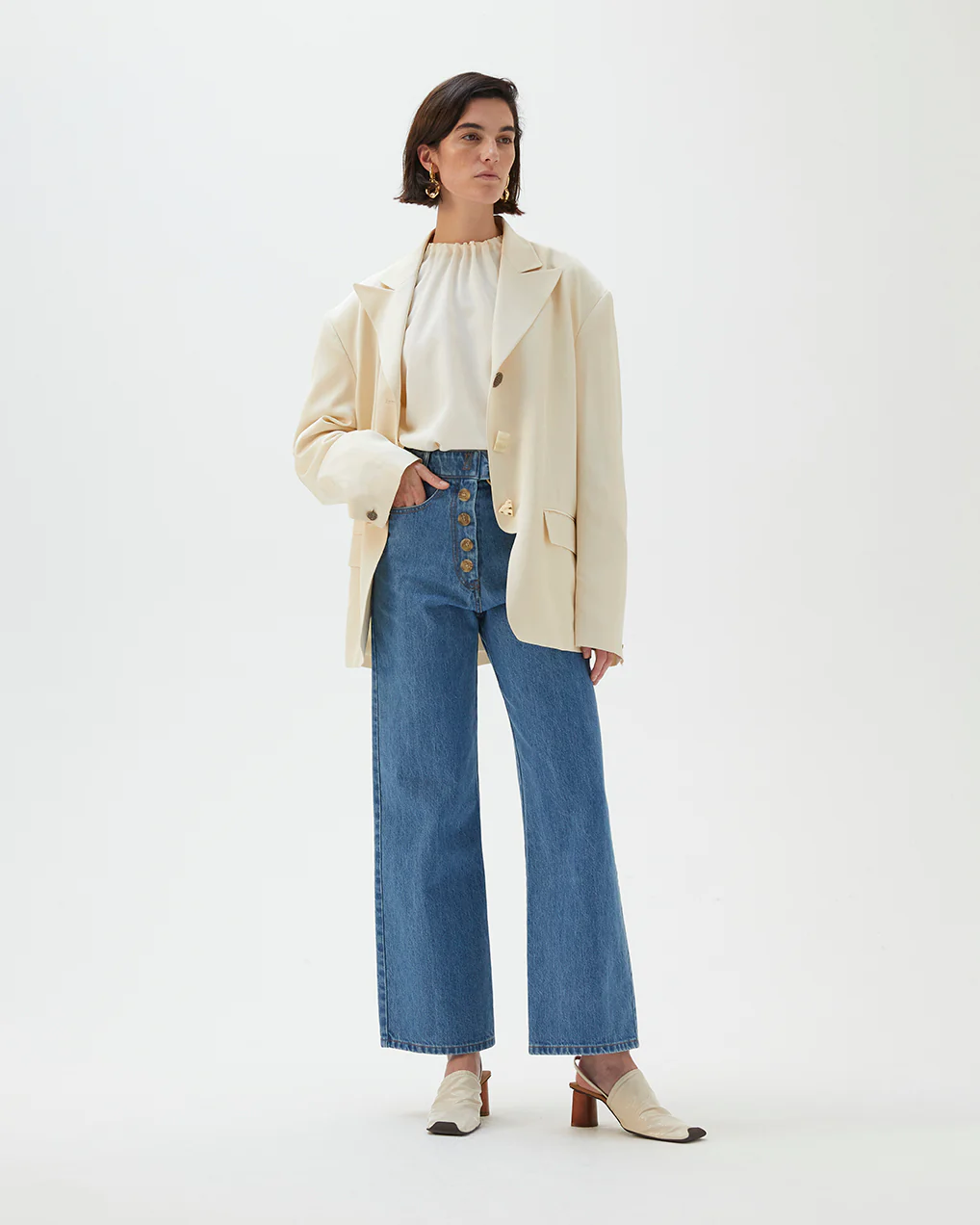Sloane Jacket Viscose Twill Off-White - Image 5