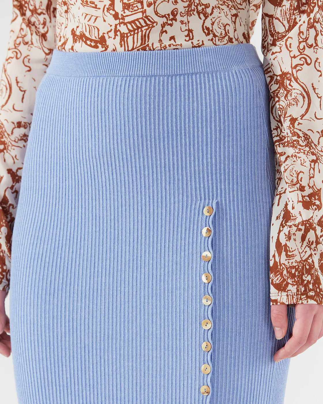 Suri Skirt Viscose Blend Blue - Image 4