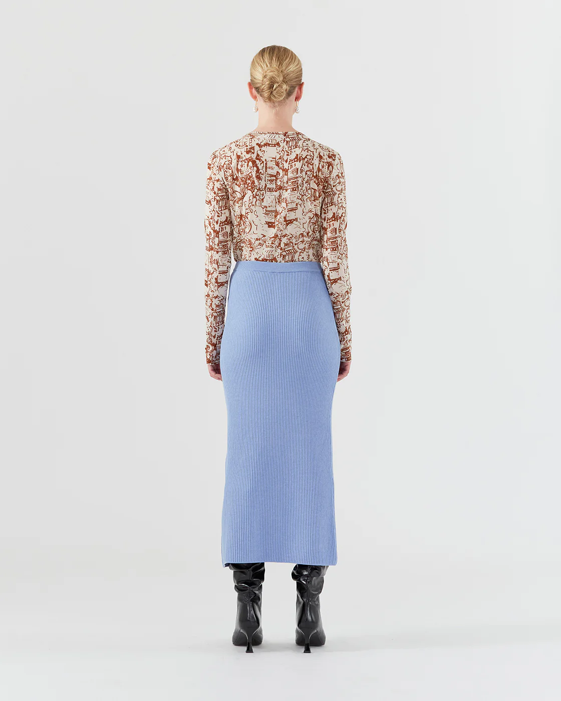 Suri Skirt Viscose Blend Blue - Image 5